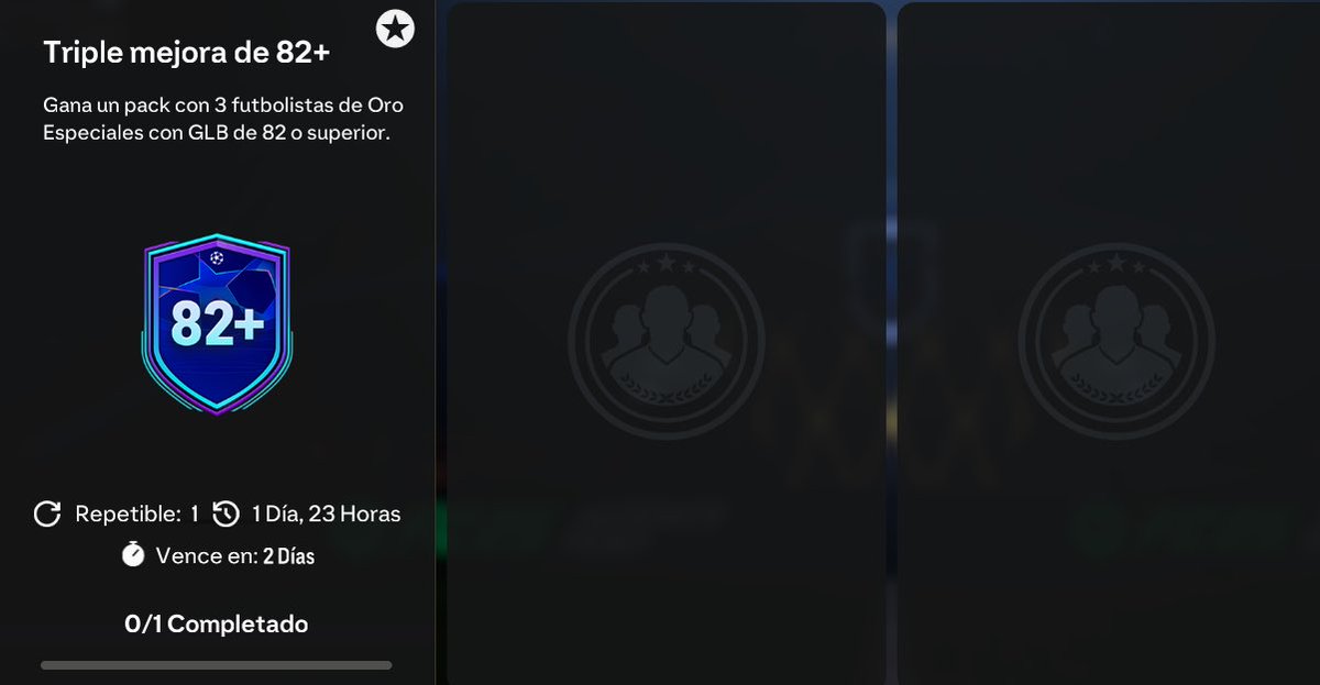 El Contenido de EA FC 25 para Hoy es:

🔹Triple Mejora 82+: 83

⭐️ Pueden mostrar que les salió 👇🏻👀