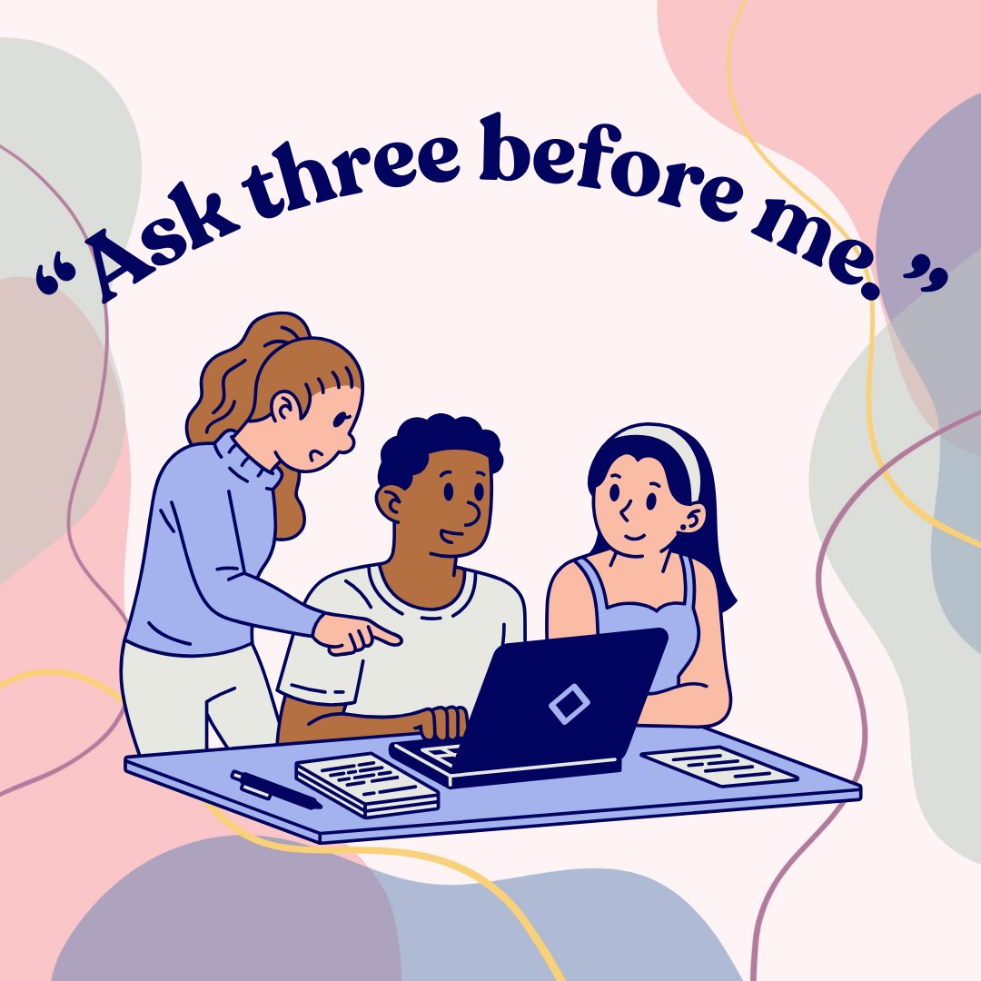 Classroom tip: 'Ask three before me.' I apply the same logic to my Asana/Notion/Monday project hubs. What questions pop up most &amp; how fast can folks find the answers on their own? 🧐 Efficiency for the win! #PMLife