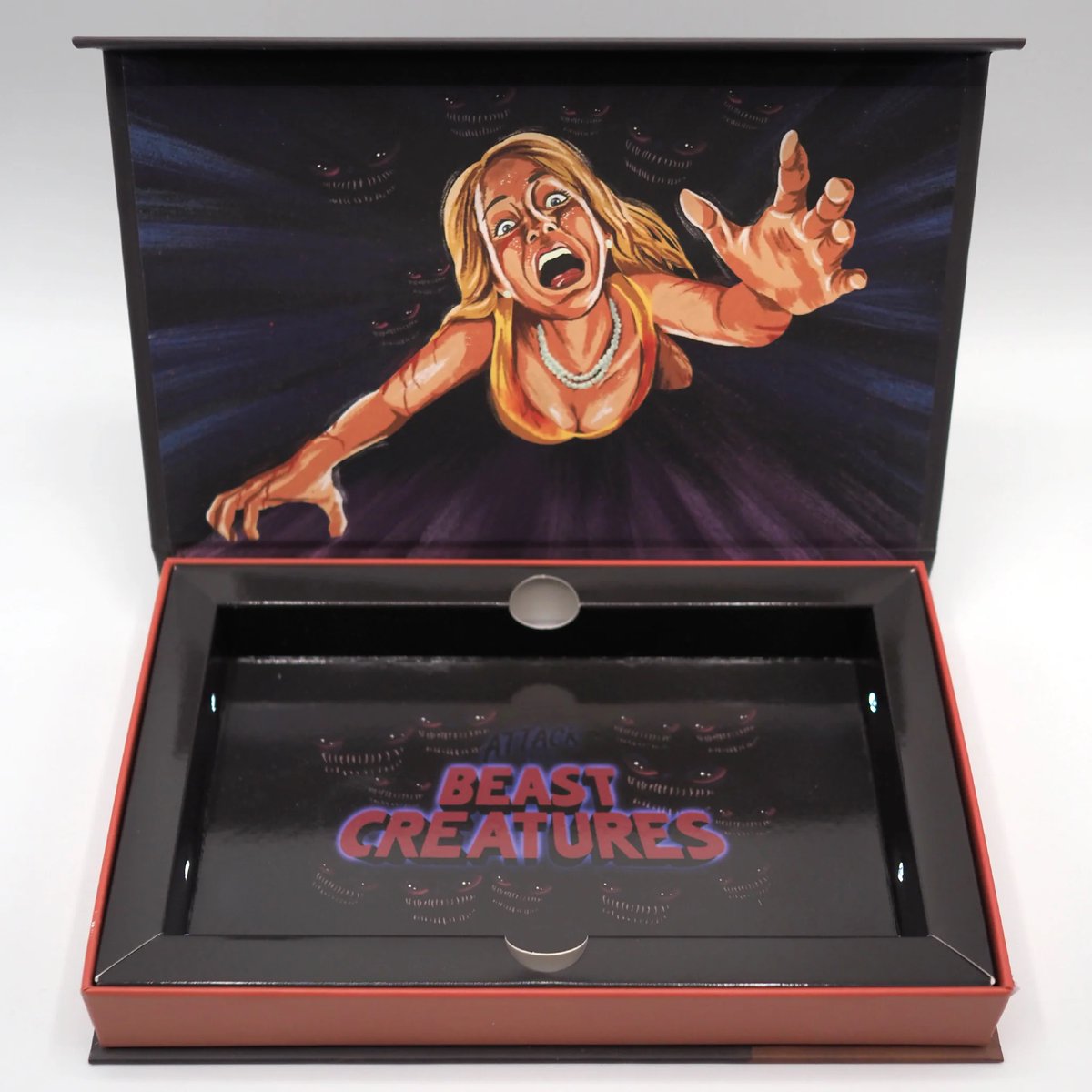 disc_connected's tweet photo. ***ANNOUNCEMENT***

Available to order now from @VinegarSyndrome on #VHS as part of their #Degausser line: #AttackOfTheBeastCreatures (1985)!

A beloved regional horror vortex that was conjured in Connecticut, ATTACK OF THE BEAST CREATURES is a triumph of low budget ingenuity. In an unknown galaxy, a group of travelers crash their boat on an island. At first, all is well. But when a man takes a dip in an acid lake and becomes a steaming pile of gloop, it's clear that there's trouble in paradise. That's when the cult of demon dolls reveal themselves . . . and their appetite for eating faces. Fueled by outrageous gore, a sublime synthesizer score, and jaw-dropping puppet effects, this is what happens when a mid-century creature feature collides with DIY surrealism and everyone wins. AGFA is honored to present ATTACK OF THE BEAST CREATURES—originally known as HELL ISLAND—featuring a restoration from the original 16mm camera negative and an island full of bloodthirsty extras.

directed by: Mike Stanley
starring: Various
1985 / 80 min

https://t.co/YCSdiDjvpG

#BluRay #PhysicalMedia #BluRays #BoutiqueBluRay #CultMovies #DiscConnected #VinegarSyndrome #OCNDistribution