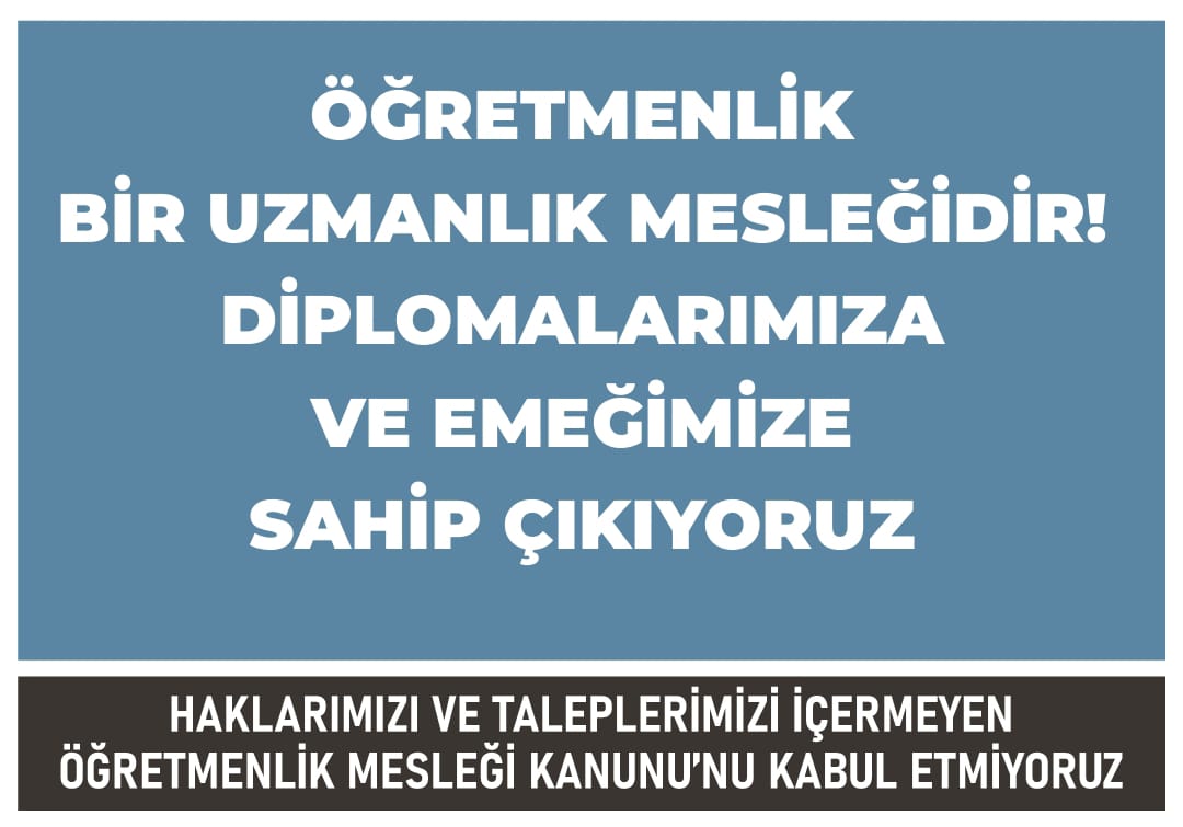 Mesleğimizin onuru için; #BuÖMKyıKabulEtmiyoruz