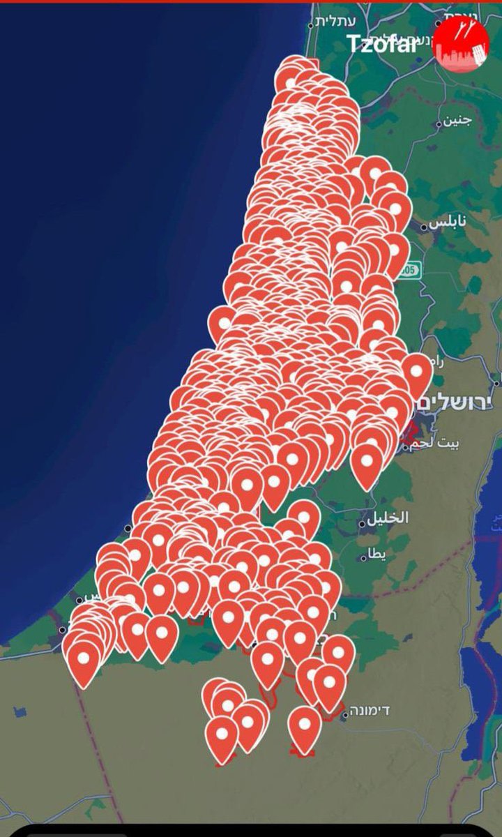 noatishby's tweet photo. The entire country of Israel is under ballistic rocket attack from Iran right now. Iran is trying to overwhelm Israel’s air defense, threatening to kill millions of civilians in Israel. https://t.co/1jLazt8LBs