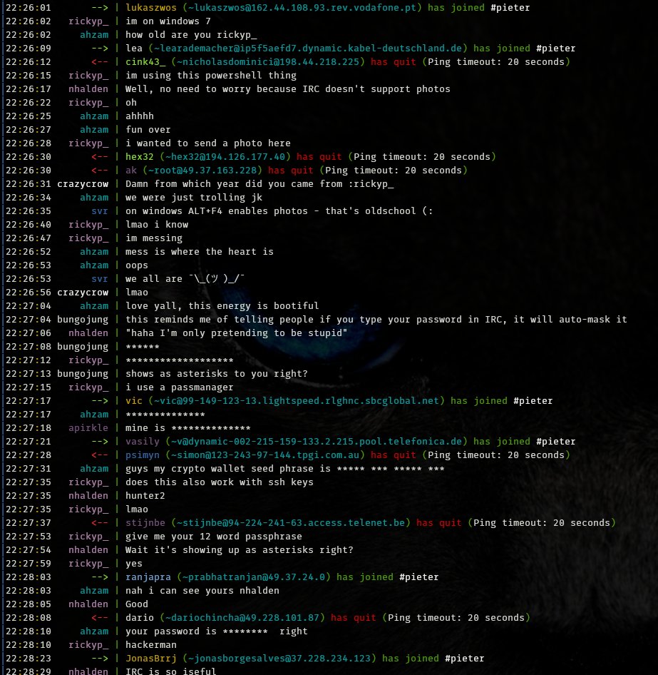 IRC's >>>> any social media.