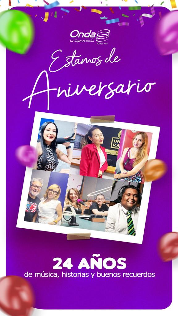 ¡Estamos de aniversario! 🎊

Ya son 24 años de música, historias y buenos recuerdos ✨

#AsiSomos 📻
