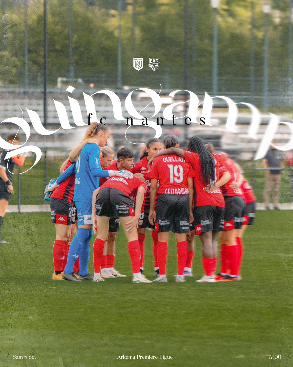 EAG_feminines's tweet photo. 𝐀 𝐥𝐚 𝐦𝐚𝐢𝐬𝐨𝐧 𝐟𝐚𝐜𝐞 𝐚𝐮 𝐅𝐂 𝐍𝐚𝐧𝐭𝐞𝐬 👊

Ce samedi (17h), les joueuses de Jérôme Bonnet reçoivent le promu nantais pour le compte de la 3eme journée de championnat. 

On vous attend nombreux pour soutenir les filles dans ce match capital pour la quête du maintien 💪🏼

#Celtigirls #WarRaok