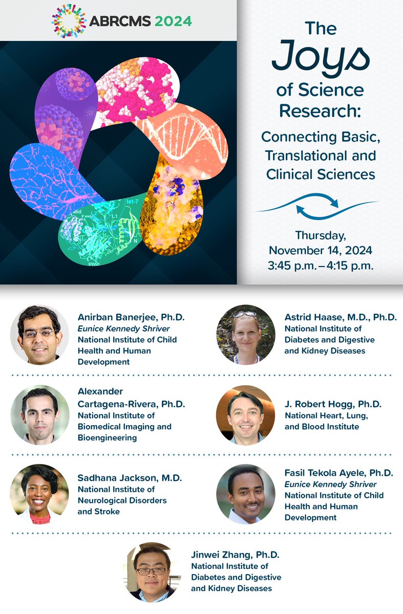 Please come join us in Pittsburg 10/14 at the <a href="/ABRCMS/">ABRCMS</a> 2024 as we discuss the Joys of Science research <a href="/IRPatNIH/">NIH Intramural</a> We even have great cross institute participation! @NICHD_NIH <a href="/NIDDKgov/">NIDDK</a> <a href="/NIBIBgov/">NIBIB</a> @nih_nhlbi <a href="/NIH_NINDS/">NINDS</a> #science