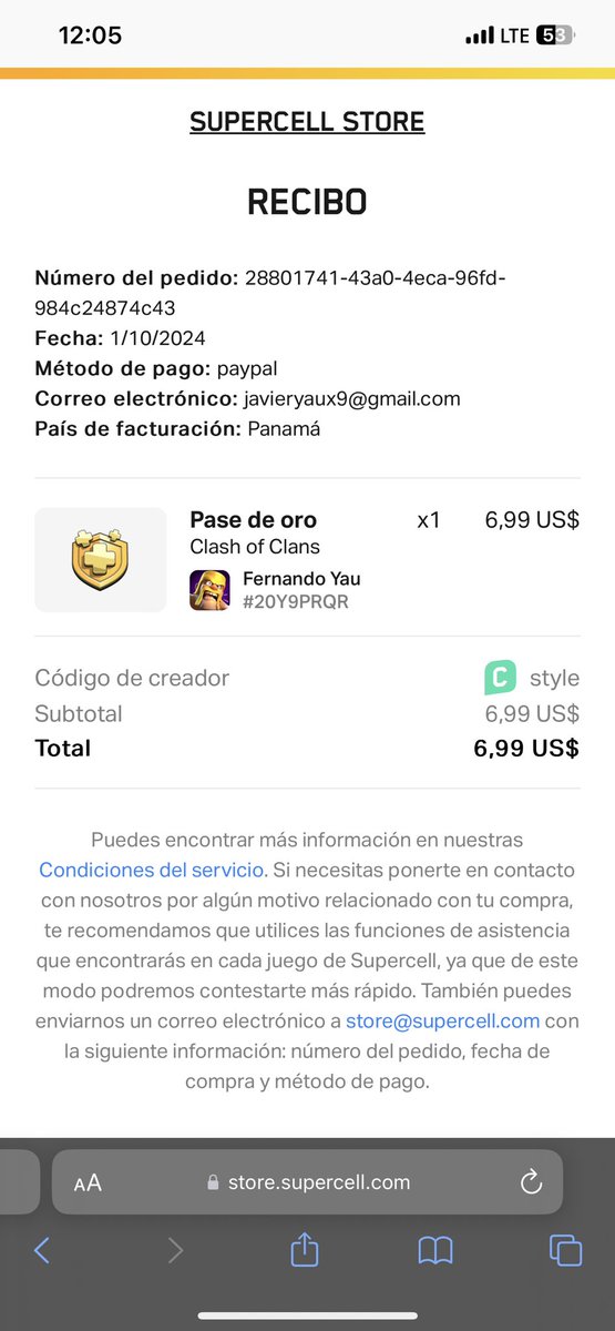Primera vez comprando en supercell store ❤️ Code:style