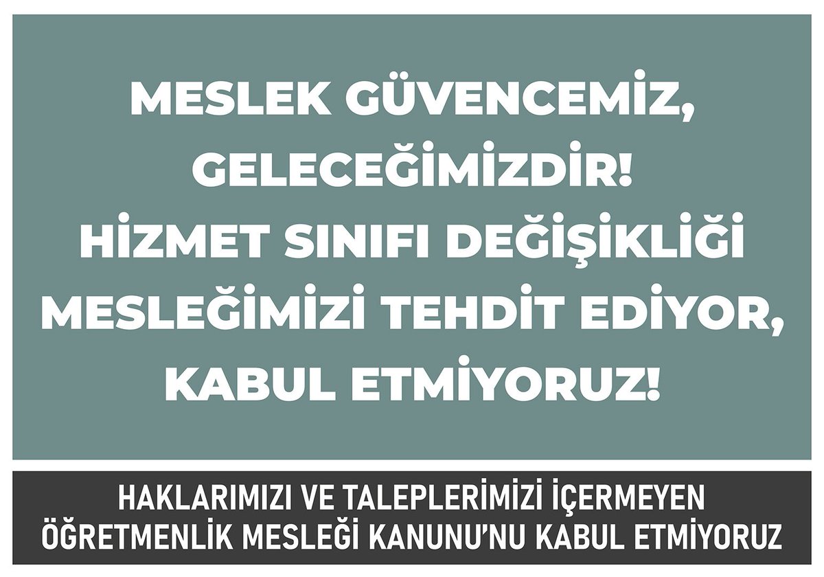 sabanozdemir06's tweet photo. Öğretmenin adının var, özlük haklarının olmadığı meslek kanununu kabul etmiyorum. 
#BuÖMKyıKabulEtmiyoruz https://t.co/NeMBbykWH9