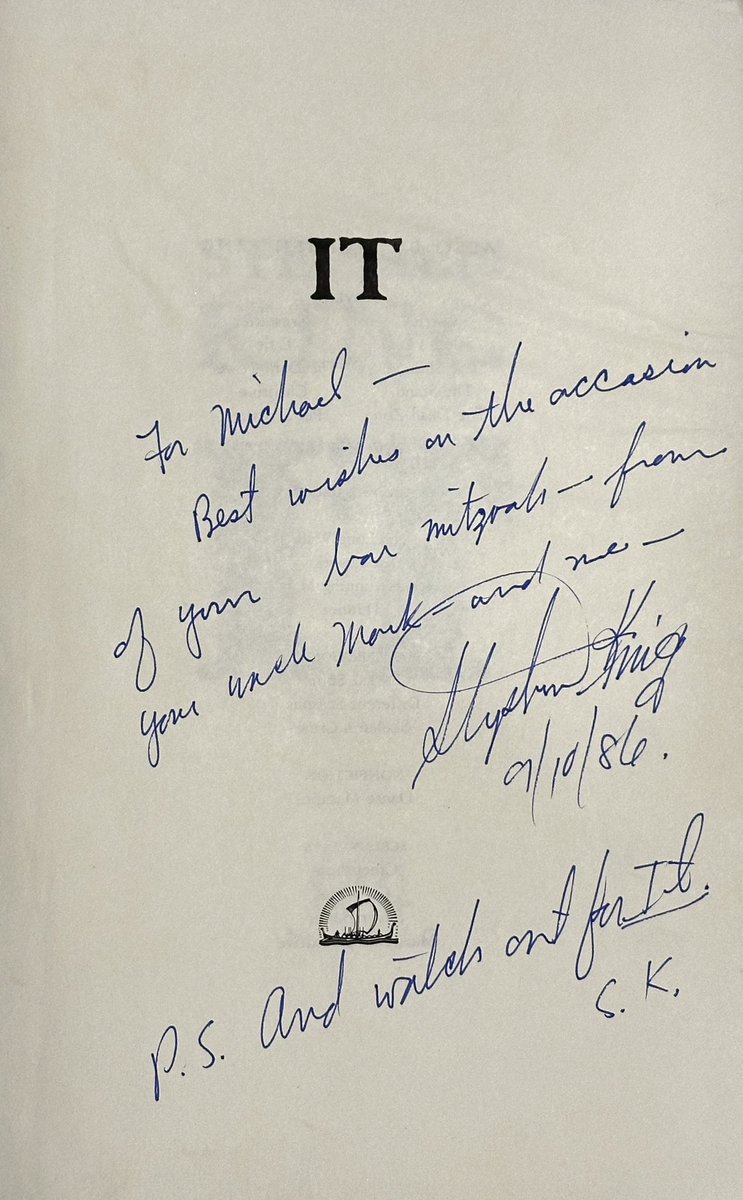 Thank you for your inspiration and kindness. #StephenKing #IT