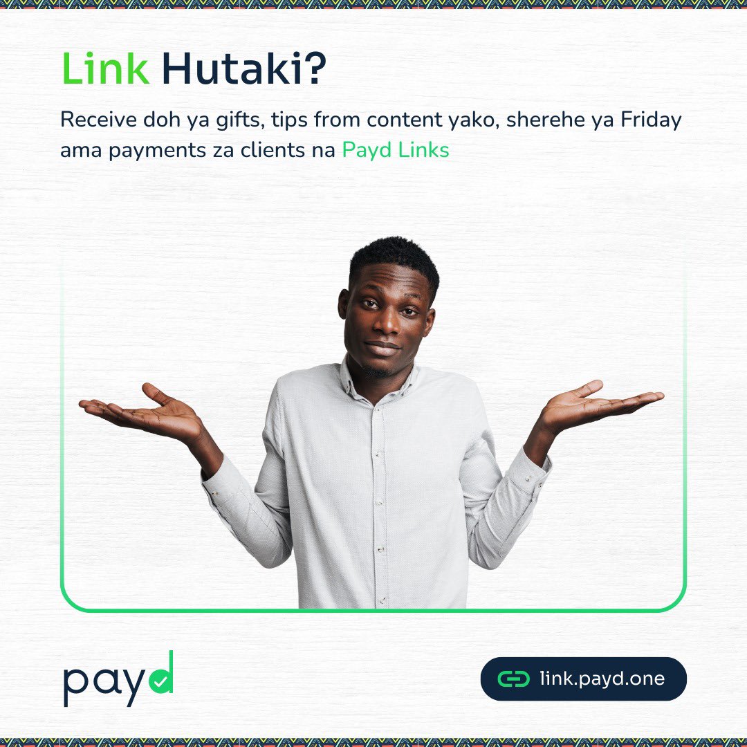 paydhq's tweet photo. Piga gigs bila stress na Payd links to receiving tips from mafans wako โโ locally and globally ASAP ๐๐
Get one at https://t.co/kHZxcGoLT3 ๐ซฐ๐ธ
#GenPayd #GetPayd https://t.co/oSh6OObKjN