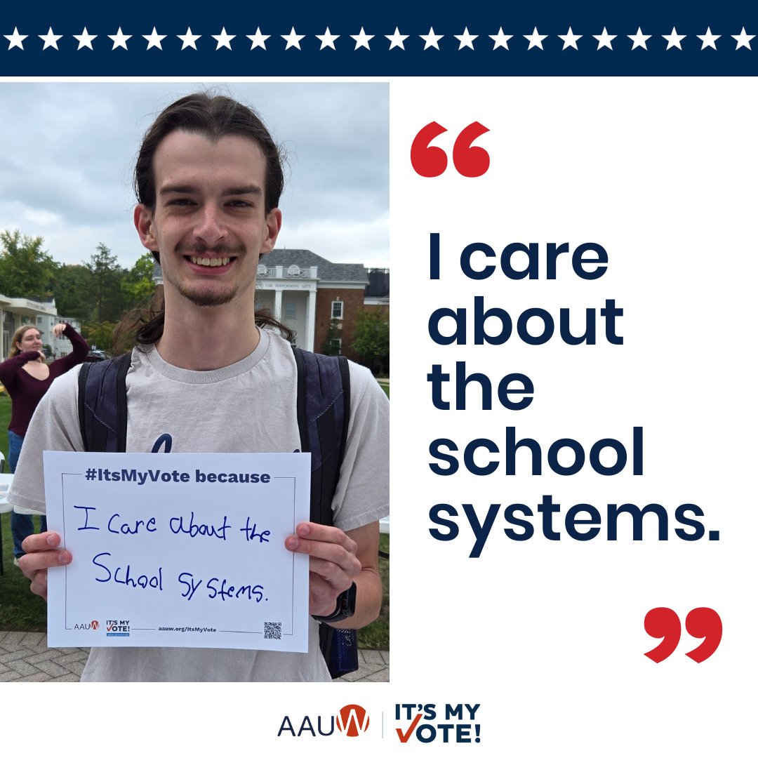 AAUW's tweet photo. Your Voice, Your Power!
The upcoming election will shape policies affecting every American's life. Your vote is essential to make our voices heard.
Time is ticking - Election Day is now 35 days away. Register to vote today: https://t.co/tzTO9xOlsm #ItsMyVote https://t.co/i5kkbpnvE5