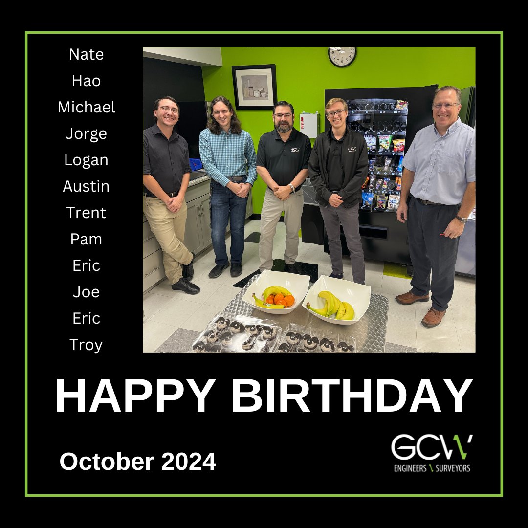 GCW_Eng's tweet photo. Happy Birthday to all our employees celebrating in October!
#OctoberBirthdays #LifeatGCW #EngineersHaveFun https://t.co/TyCgK5evIY