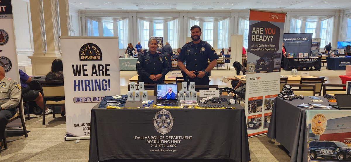 DPDRecruiting's tweet image. The Dallas Police Department recruiting unit is at Texas Women's University for the Fall Career Fair! Come talk to a recruiter today, or call 214-671-4409.
#JoinOurTeam #JoinDPD