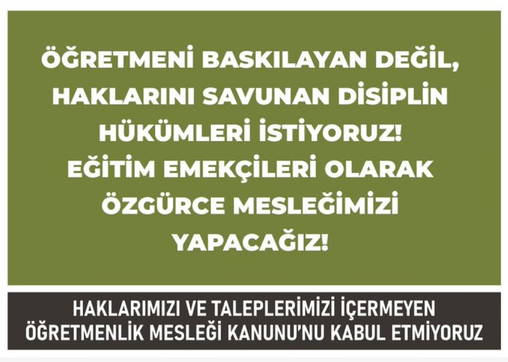 Biz öğretmenler #BuÖMKyıKabulEtmiyoruz