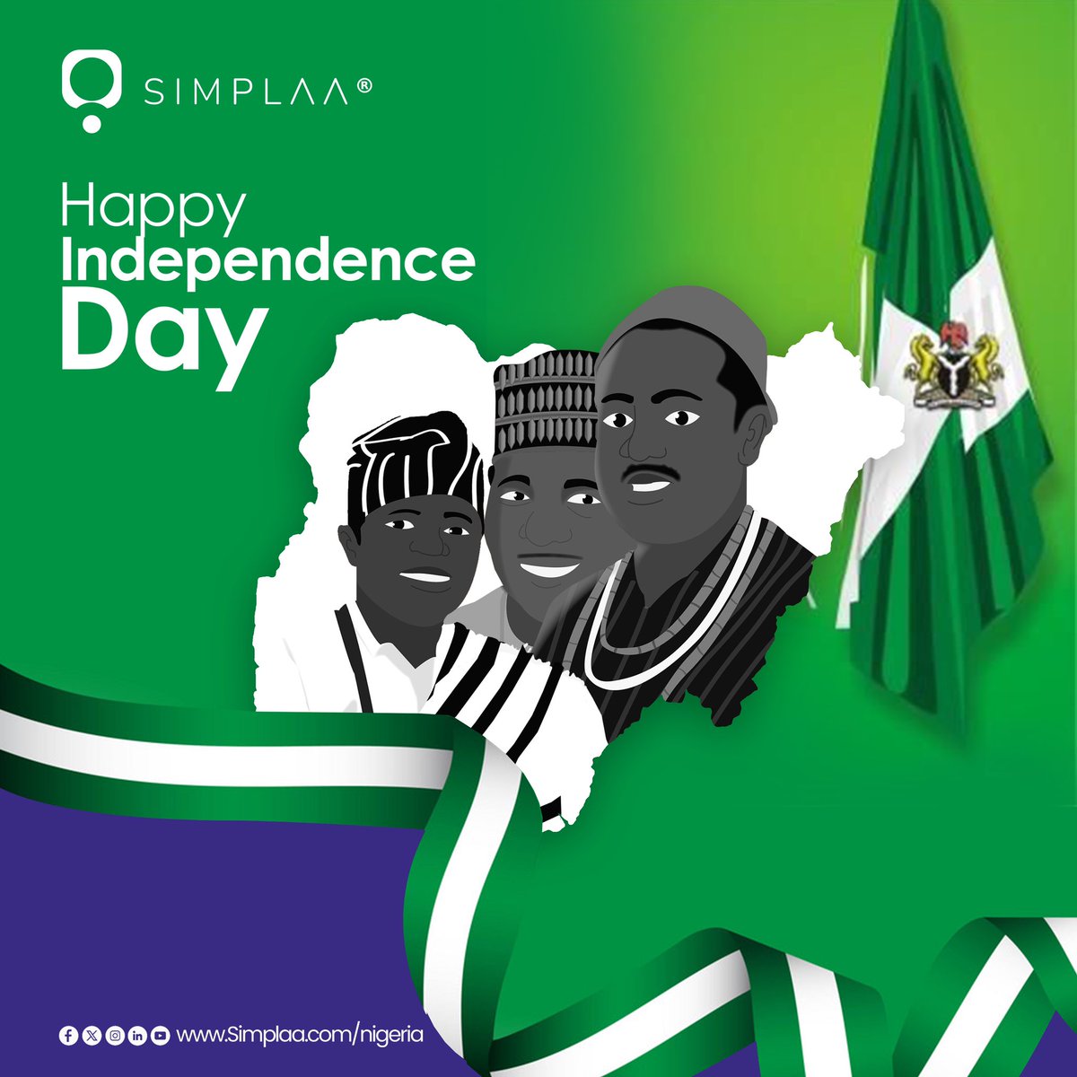 simplaa_ng's tweet photo. Happy Independence Day, Nigeria! 🇳🇬

Today, we celebrate 64 years of strength, culture, and resilience.

Here’s to the love and unity that makes us proudly Nigerian!

#IndependenceDay #SimplaaNigeria https://t.co/TUCdtCAqOz