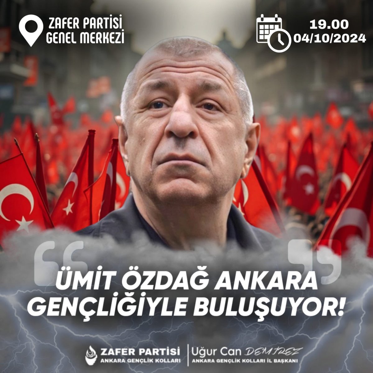 Sevgili gençler

04.10.2024 Cuma günü
Saat 19:00’de 
Zafer Partisi Genel Merkezinde buluşalım.
☺️

<a href="/umitozdag/">Ümit Özdağ</a> <a href="/OsmanDemir86906/">Osman Demir</a>