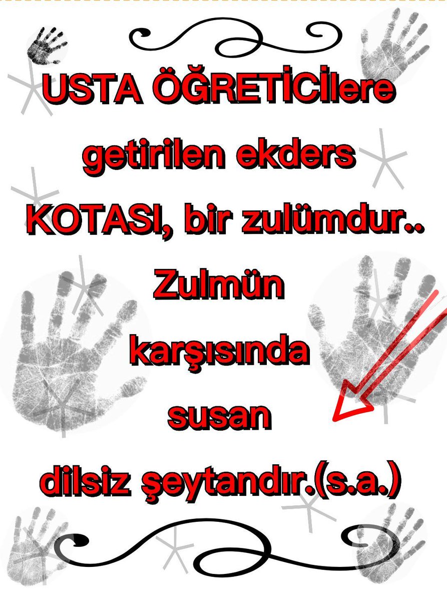 #HayatBoyuUstanaSahipÇık
USTA ÖĞRETİCİLER 
✅️ Görev tanımı yok
✅️ Statü yok
✅️ Özlük hakkı yok
✅️ Kota VAR
✅️ Kısıtlama VAR
 Usta öğreticiler sahipsiz bırakıldı
<a href="/RTErdogan/">Recep Tayyip Erdoğan</a> 
<a href="/Yusuf__Tekin/">Yusuf Tekin</a> 
<a href="/mebhbogm/">MEB Hayat Boyu Öğrenme Genel Müdürlüğü</a> 
<a href="/TBMMresmi/">TBMM</a> 
<a href="/TBMMGenelKurulu/">TBMM Genel Kurulu</a> 
<a href="/cengizmete/">Cengiz Mete</a> 
<a href="/tcbestepe/">T.C. Cumhurbaşkanlığı</a> 
<a href="/Emrekaratas341/">CUMHURBAŞKANLIĞI İLETİŞİM BAŞKANLIĞI</a>