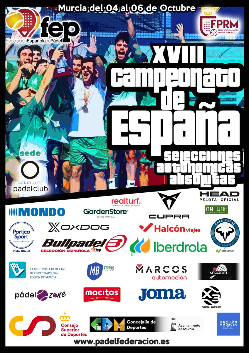 🏡🍋JUGAMOS 𝒆𝒏 𝑪𝑨𝑺𝑨 𝒚 𝒄𝒐𝒏 𝒆𝒍 APOYO 𝒅𝒆 𝒏𝒖𝒆𝒔𝒕𝒓𝒂 𝑮𝑬𝑵𝑻𝑬! ❤️🤍💪
🏆XVIII CTO. ESPAÑA🇪🇸 SELECCIONES AUTONÓMICAS ABSOLUTAS
🔜 #CESSAA24 en MURCIA .
FED.MURCIA 🚹🕧18:00 VS Fed.Melilla en PadelZone. 
🤜🥎🤛
FED.MURCIA 🚺🕠18:15 VS Fed.Asturias en M2 Padel