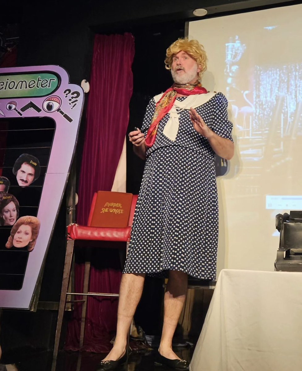 So much fun at 40 Years of #MurderSheWrote last night! Thank U @ninaninaninat &amp; <a href="/drmarkaldridge/">Mark Aldridge</a> for amazing talks &amp; @rvtofficial tech &amp; staff, &amp; <a href="/robwillb/">Rob @robwillb.bsky.social</a> <a href="/nmjcoveney/">🏳️‍🌈🏳️‍⚧️Nick Coveney🏳️‍⚧️🏳️‍🌈</a> <a href="/yragael/">Yragael</a> <a href="/paulbjoseph1/">Paul Joseph</a> for pics! #solvealonga #fangelas #solvealongamurdershewrote #jessicafletcher #solvealonga