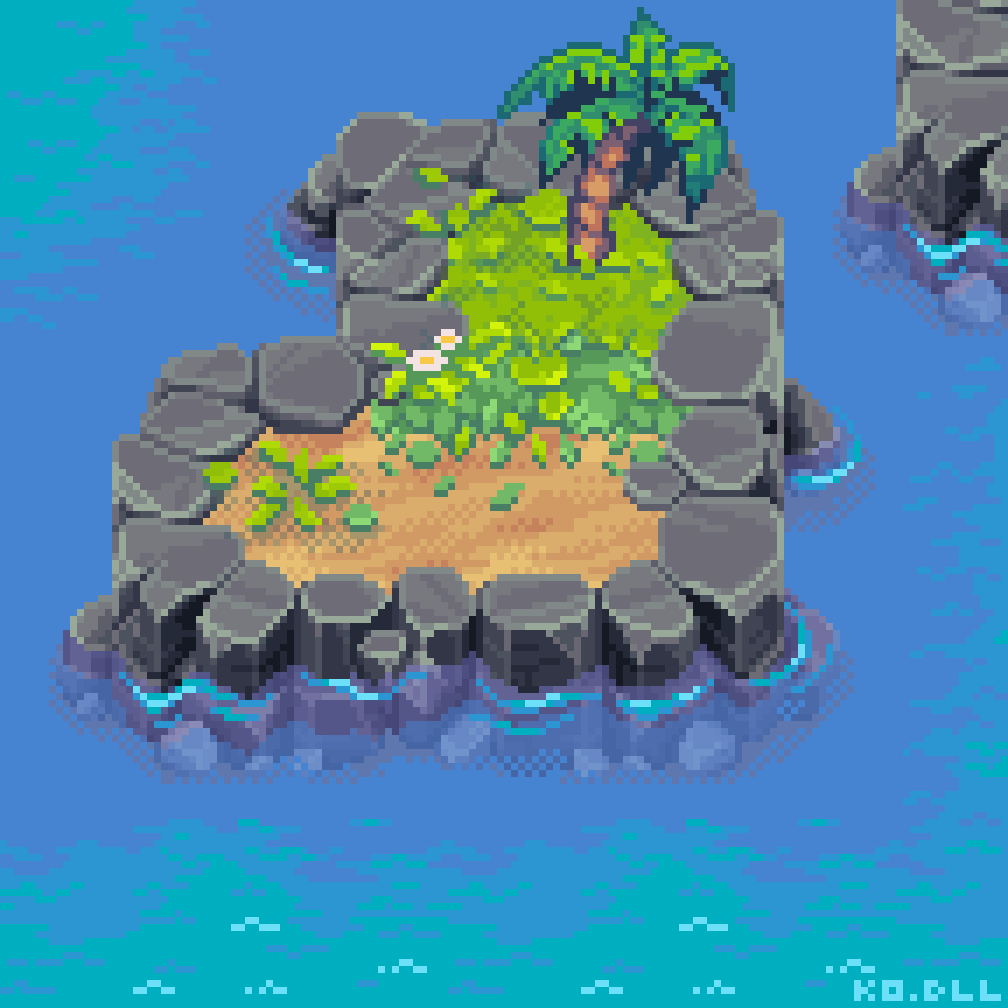 Tiny island. (32x32 px tileset experiment)
#pixelart