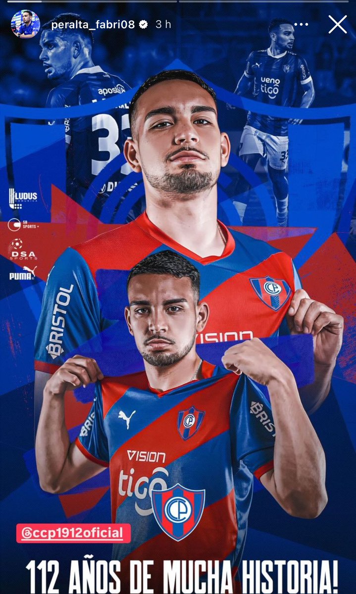 Fabrizio Peralta en su historia de Instagram 🔵🔴
