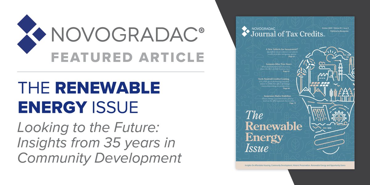 taxcreditnews's tweet photo. Michael @Novogradac shares what he's learned in community development as @NovogradacCPAs commemorates its 35th anniversary. Read about key concepts to make a difference:  https://t.co/DOg6V10Giy https://t.co/uSStB6wRRA