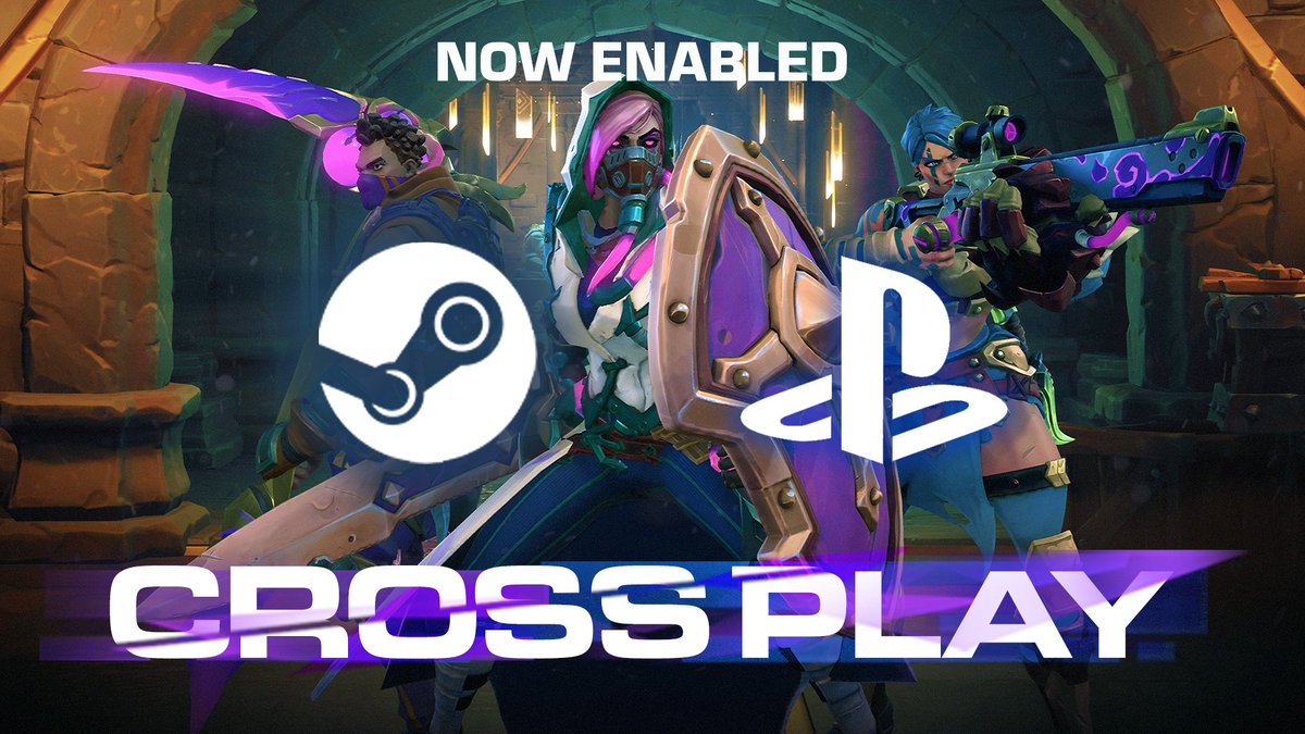 playwayfinder's tweet photo. SURPRISE! 

Cross Play between Steam and PlayStation is now LIVE! Now all Wayfinders can team up regardless of platform🤝

Read more about the latest patch here: https://t.co/H5DayhSvrV https://t.co/0RKImyuiAV