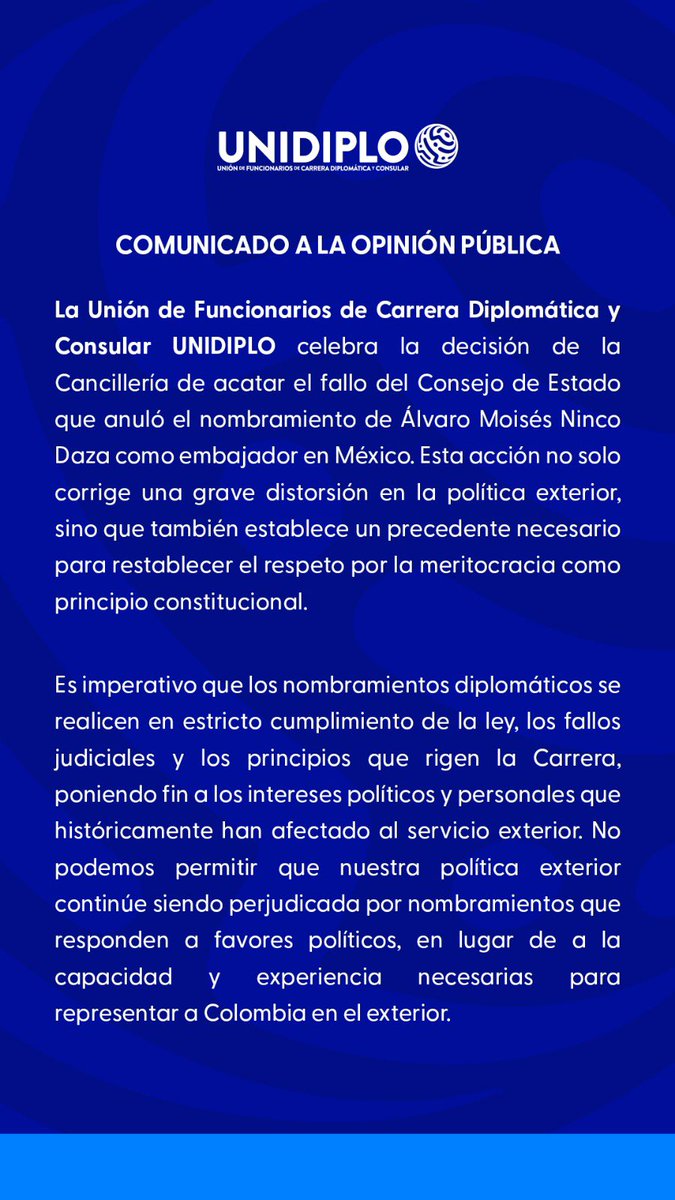 unidiplo's tweet photo. #ComunicadoUNIDIPLO a la opinión pública: https://t.co/oxTrGdJzbX
