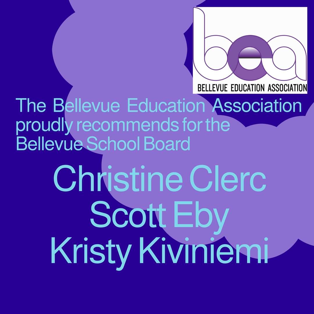 ClercForBPS's tweet photo. I'm so proud and grateful to have received the endorsement of the Bellevue Education Association! Our educators and support staff---who are also our neighbors, friends, and family---work hard everyday to help ensure the success of the children in our community. https://t.co/W9Xhni6Md6
