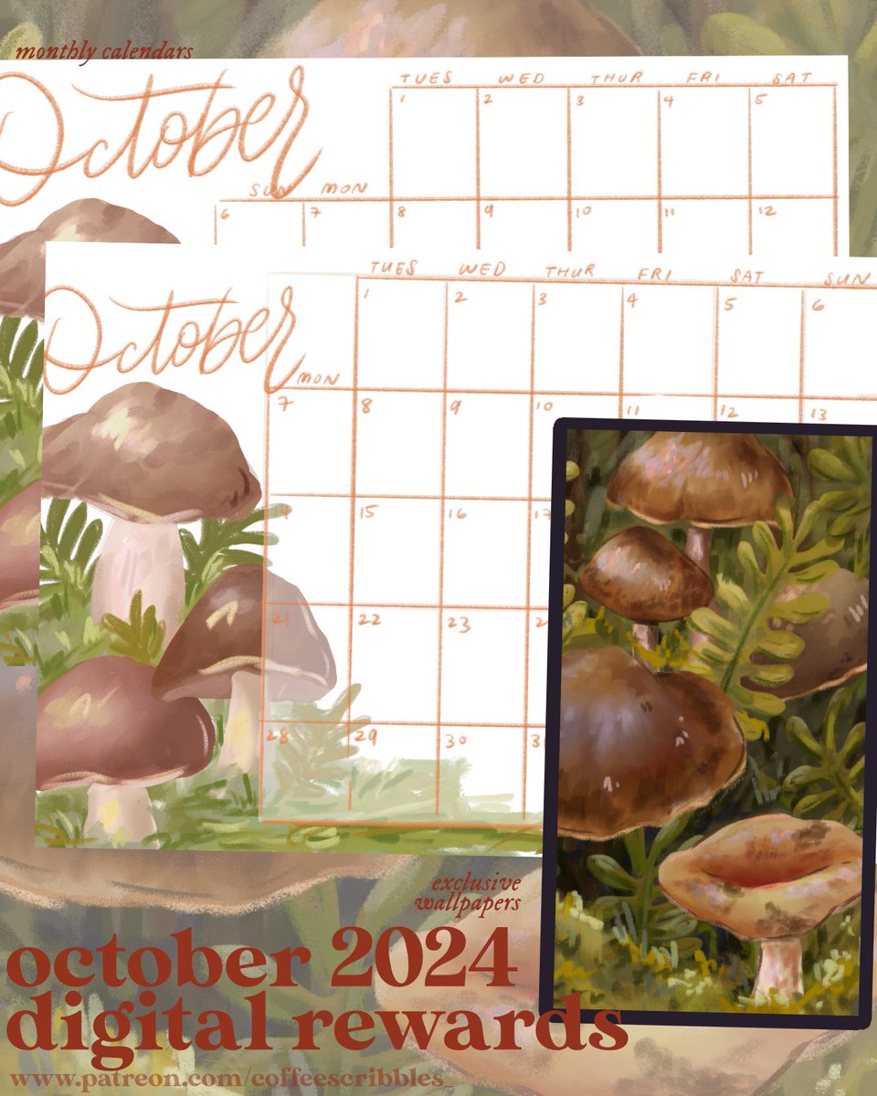 coffeescribble_'s tweet photo. Happy October 🍄‍🟫✨ https://t.co/aBeU11cpEv