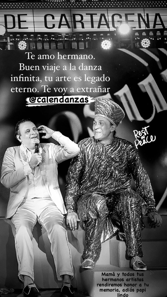 Ha fallecido un gran artista cartagenero, bailarín, coreógrafo, gestor, maestro y hermano de anhelos creativos. Te extrañaré Giovanni Barandica. Dejas un legado lleno de significado.