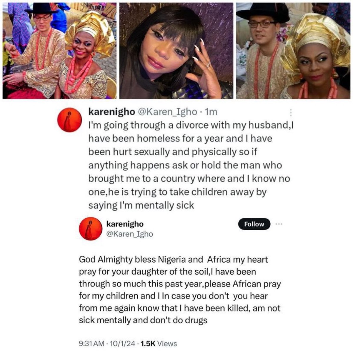yabaleftonline's tweet photo. “I’m going through a divorce with my husband and he is trying to take the children away by saying I’m mentally sick.” — BBA Winner, Karen Igho cries out https://t.co/Ms8izDwnv3