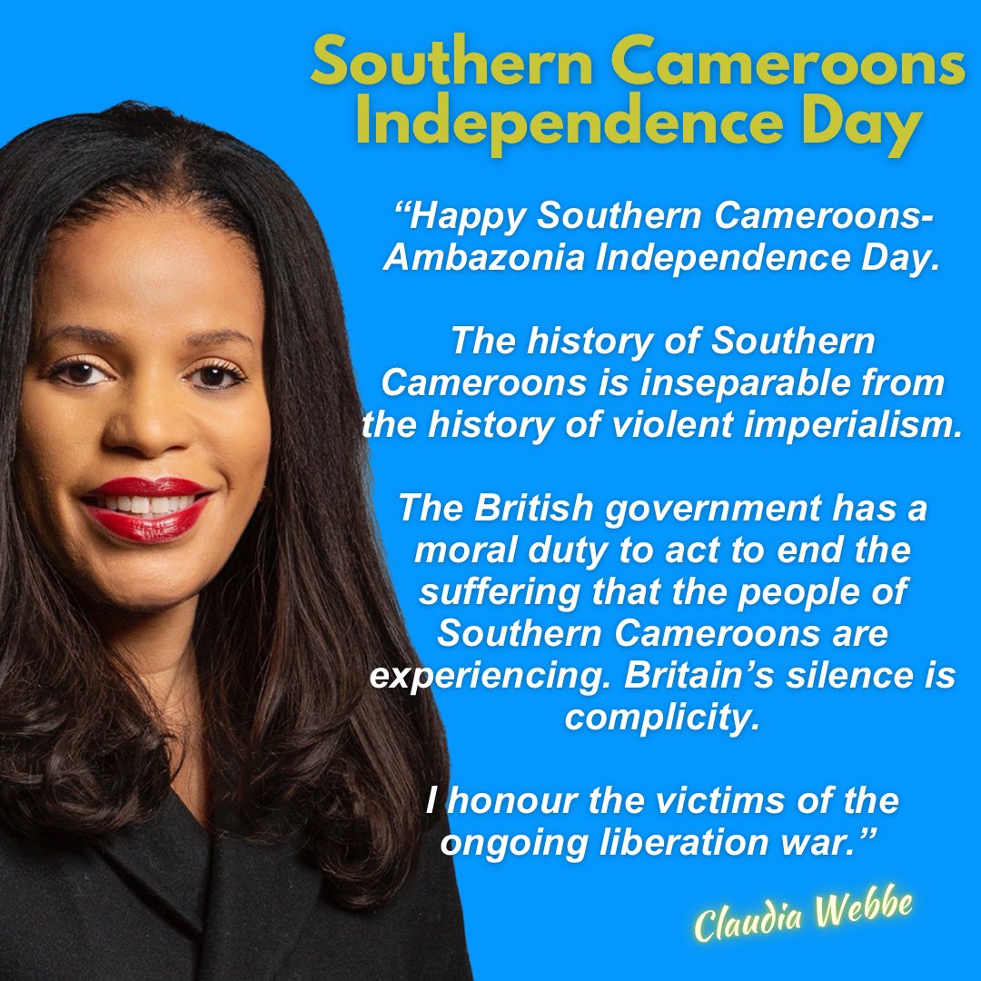 <a href="/MariantaNjomia/">President Marianta Njomia</a> <a href="/FreeAmbazonia/">AmbazoniaLiberationArmy</a> <a href="/SouthernScaf/">SOUTHERN CAMEROONS /AMBA ACTIVISTS FRONT (SCAAF)</a> <a href="/TeamAmbazonia/">Ambazonia Coalition Team - ACT</a> <a href="/FriendsBSC/">Friends Of British Southern Cameroons</a> <a href="/ZimEye/">ZimEye</a> <a href="/OmegaTVUK/">OMEGA TV UK</a> <a href="/FredoRockwell/">Fredo Rockwell 🇺🇦</a> <a href="/guardiannews/">Guardian news</a> <a href="/AJEnglish/">Al Jazeera English</a> Happy Southern Cameroons - Ambazonia Independence Day

💙🤍💙