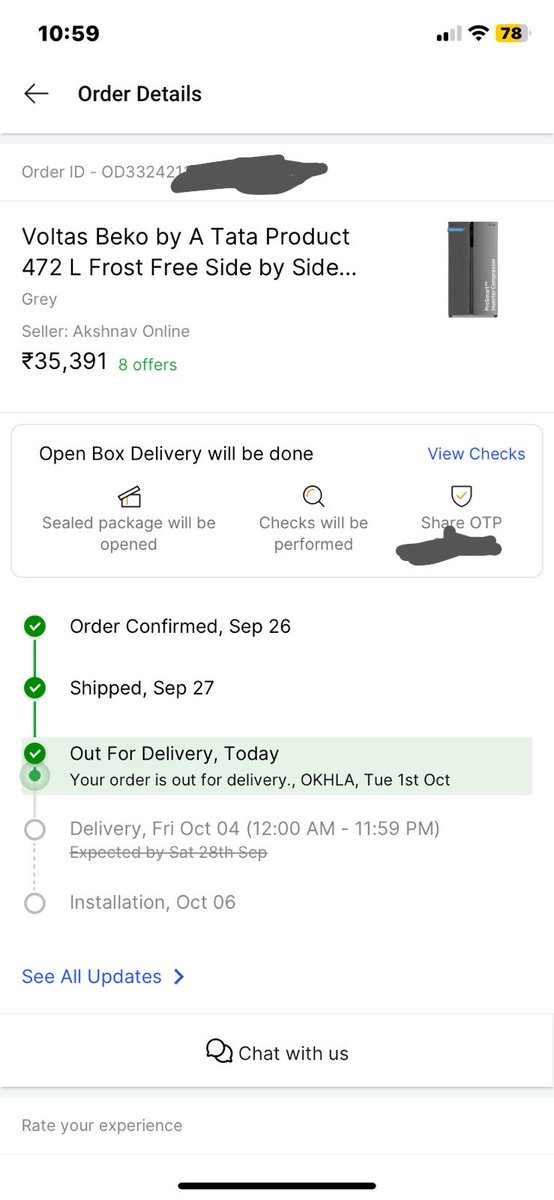 BeingHumanFK's tweet photo. Pathetic service
The order says out for delivery everyday for the past three days.
The number which is given to contact the delivery person is always busy or switched off.
amazon is bette
@flipkartsupport @Flipkart @amazonIN @jagograhakjago @_sachinbansal @binnybansal @_Kalyan_K https://t.co/oTMmhEqSts