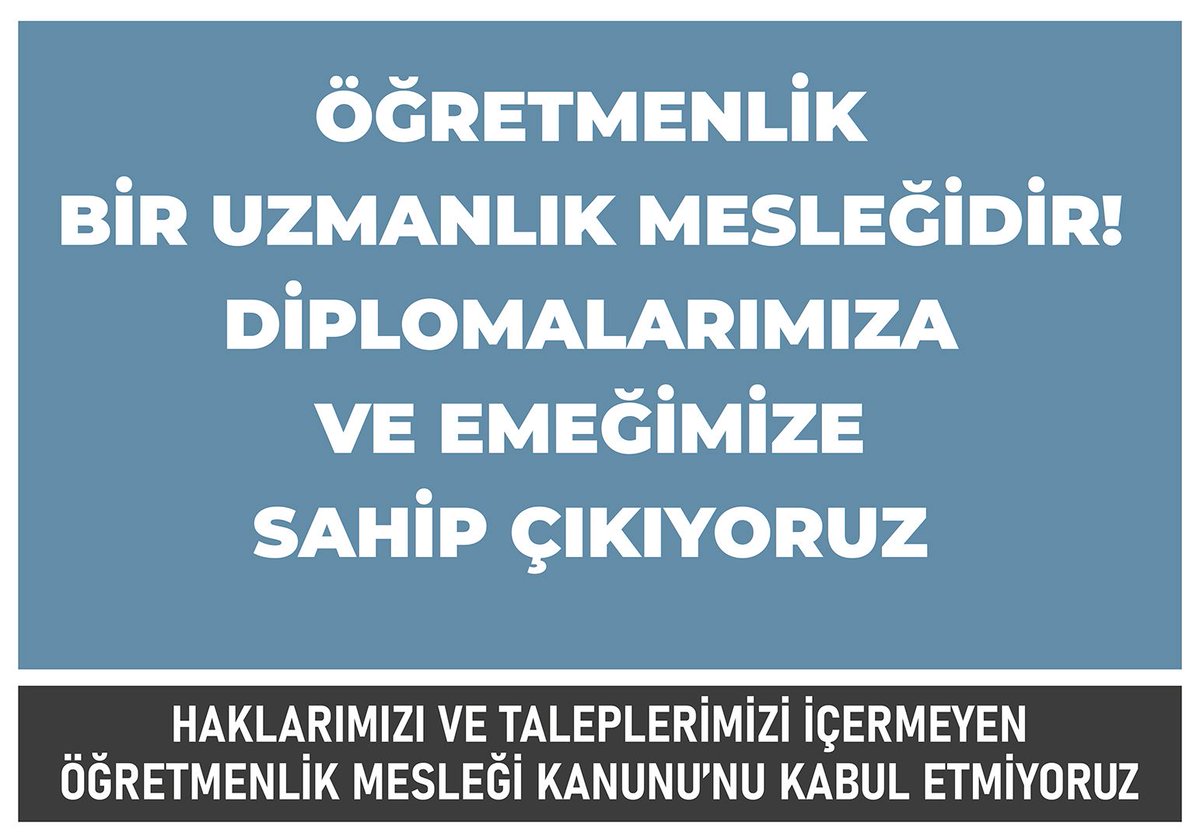 Mesleğimizin onuru için; #BuÖMKyıKabulEtmiyoruz