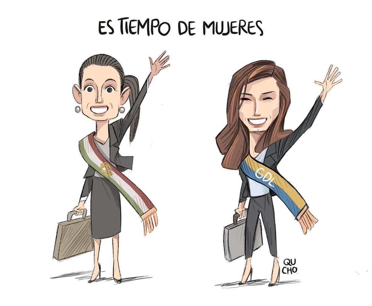 En todo México vivimos tiempos históricos. Desde Guadalajara, como la primera Presidenta y de la mano de la gente, vamos a demostrar que es el tiempo de las mujeres, pero de las mujeres haciendo equipo con los hombres. 

Les comparto este cartón de <a href="/qucho/">Qucho</a>: