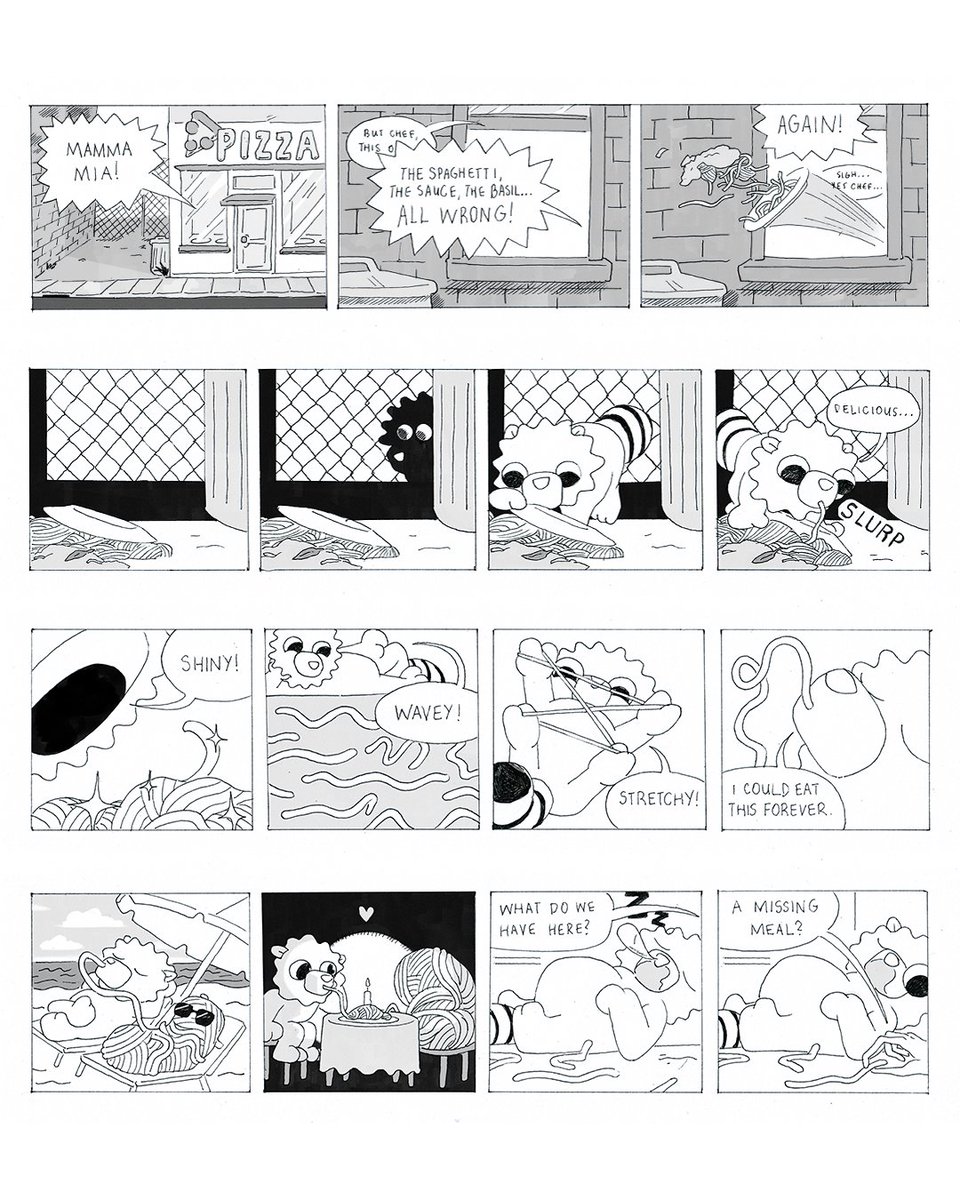 🦝 The Alleyway: A Story about Spaghetti is now available with @SBComicsFair !

A 60 page, 4 panel, light-hearted adventure about a raccoon who finds a plate of spaghetti in an alleyway.

https://t.co/f5za4qhtle 