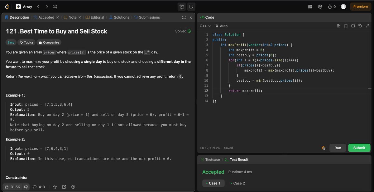 Dhruvsharma62's tweet photo. Last week's update of my 100 days of coding challenge . I earned a 3 star badge as a CPP coder on hackerrank and solved some easy and medium level questions on leetcode 
#100dayschallenge #100daysofX #100daysofcodechallenge #VIT #coding #consistency https://t.co/sjDzwNkEpA
