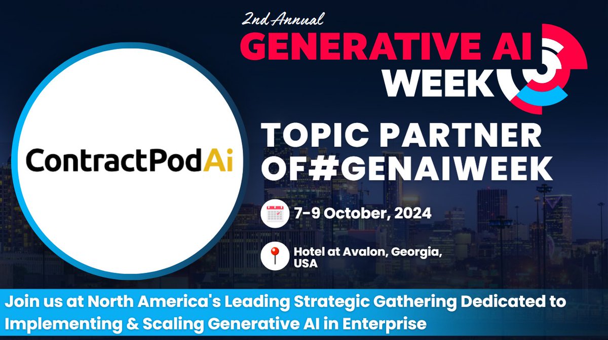 Leahai_ai's tweet image. 🚀 The future of #enterpriseAI is here! On Oct 8, join ContractPodAi’s CPO, @AtenaReyhani, at #GenAIWeek to discover how tailored #GenAI solutions like Leah are transforming industries by automating workflows and driving innovation. 

Don’t miss it! 🔗ow.ly/fNnN50TAoZE