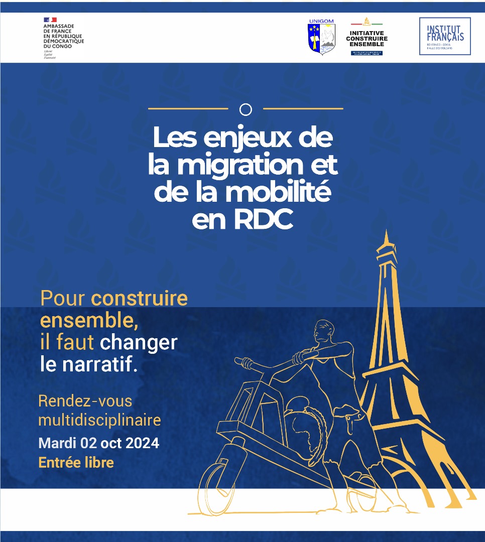 Ce mercredi 2 octobre, nous lançons les activités multidisciplinaires de l' Initiative Construire Ensemble Goma.

Les discussions de la première journée porteront sur le thème : « Les enjeux de la migration et de la mobilité en RDC ». Ce débat sera animé par les jeunes.