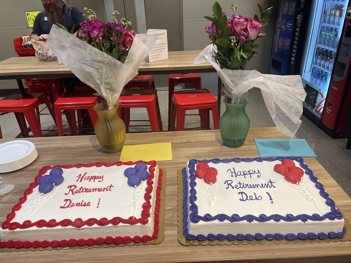 Will certainly miss these two ladies. Denise has been here since the opening! 27 years as our amazing Beauty TM, and Deb is closing in on 22 years as our wonderful HR TM. So happy for both of you as you enter a new chapter in retirement! 🎉 You will both certainly be missed. 😊❤️