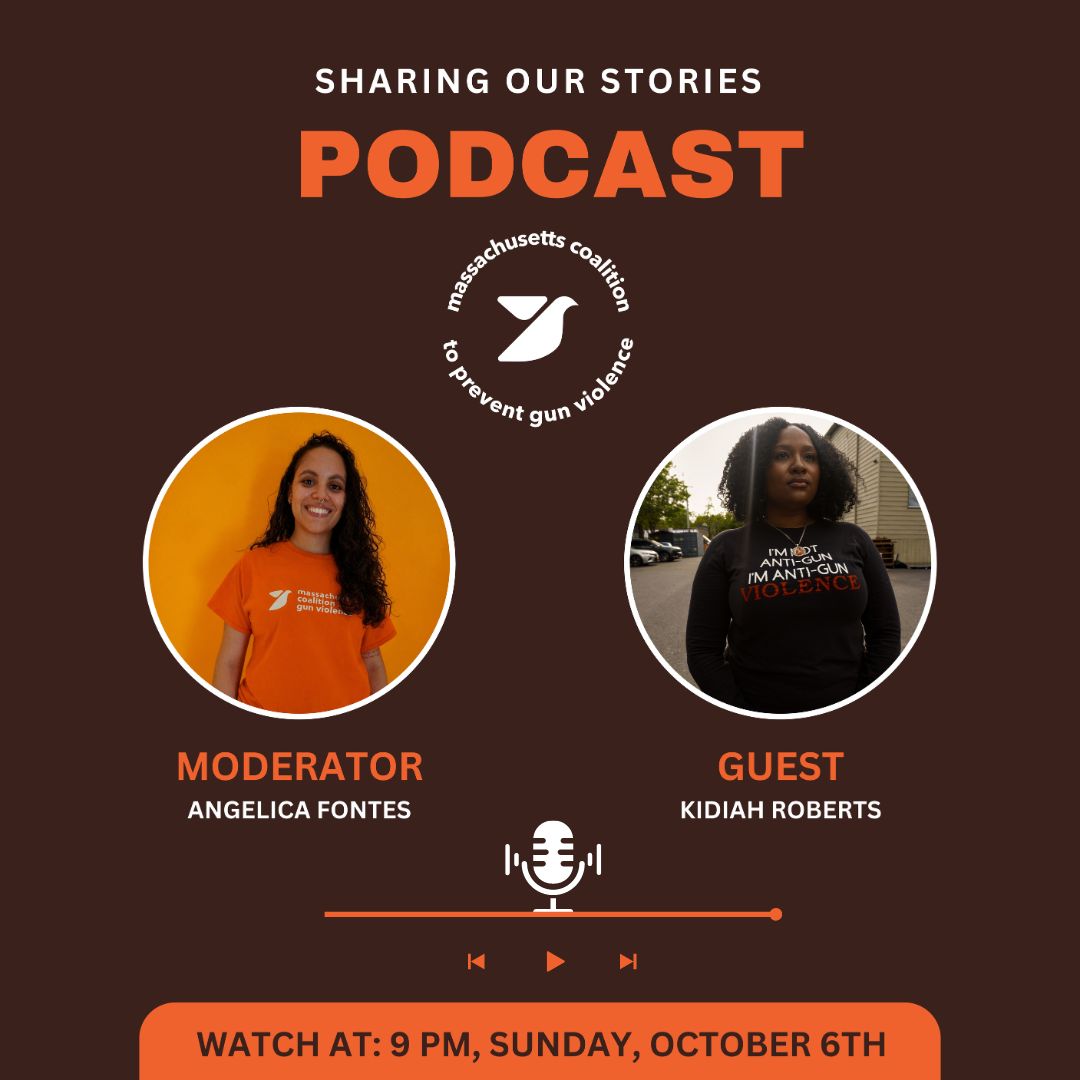 MA Coalition to Prevent Gun Violence (@macopgv) on Twitter photo A brand new episode of #SharingOurStories is coming your way this Sunday at 9PM! 
Moderated by our former Director of Organizing Angelica Fontes, this episode will feature gun violence survivor, mental health advocate and entrepreneur Kidiah Roberts. Stay tuned for more info! A brand new episode of #SharingOurStories is coming your way this Sunday at 9PM! 
Moderated by our former Director of Organizing Angelica Fontes, this episode will feature gun violence survivor, mental health advocate and entrepreneur Kidiah Roberts. Stay tuned for more info!