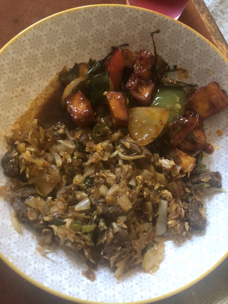 Failing to quite capture the magic of the Mutton Koththu Rotti &amp; Devilled Panner from Family Choice, Cathays, Cardiff. It’s bastard hot too. 🌶️😎