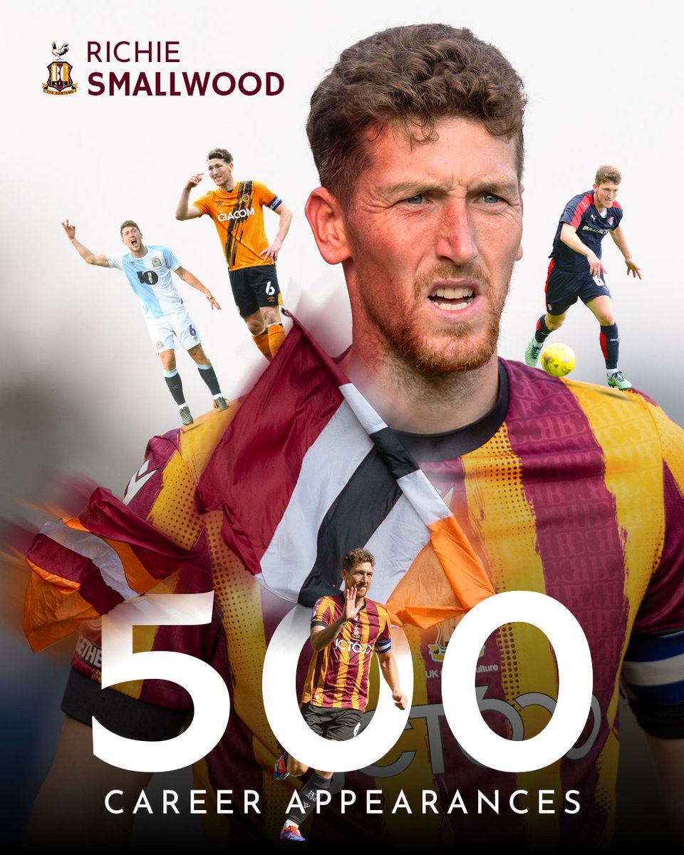 officialbantams's tweet photo. 500 career appearances for the Skipper this evening! π
#BCAFC https://t.co/cU7V2BCdlT