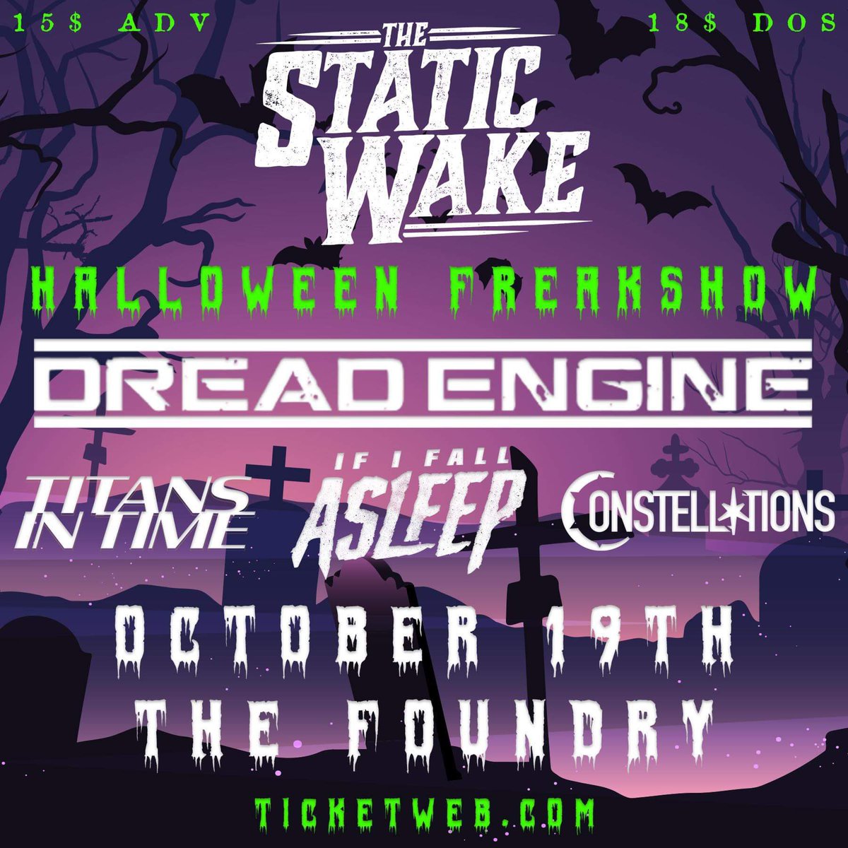 Who’s got their costume picked out for Halloween? Come show us at @foundrylakewood supporting <a href="/thestaticwake/">The Static Wake</a>!