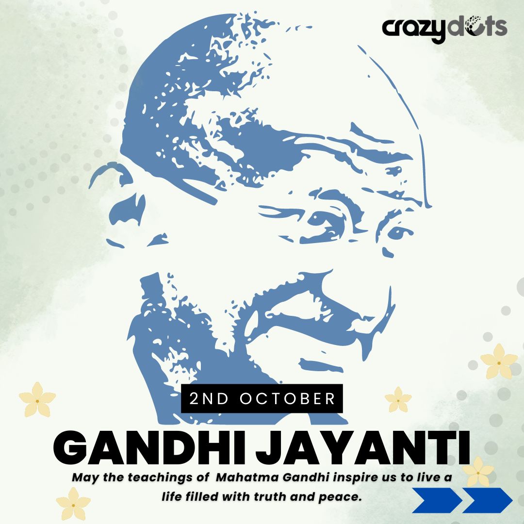 Crazydots_'s tweet photo. #MahatmaGandhi 's timeless wisdom offers powerful insights that can be applied to the world of #marketing. His principles of perseverance, empathy, &amp; clear communication can guide us toward achieving #MarketingGoals. 
Happy Gandhi Jayanti!

#CrazyDotsDigital #DigitalMarketing https://t.co/LeJCYlcncF