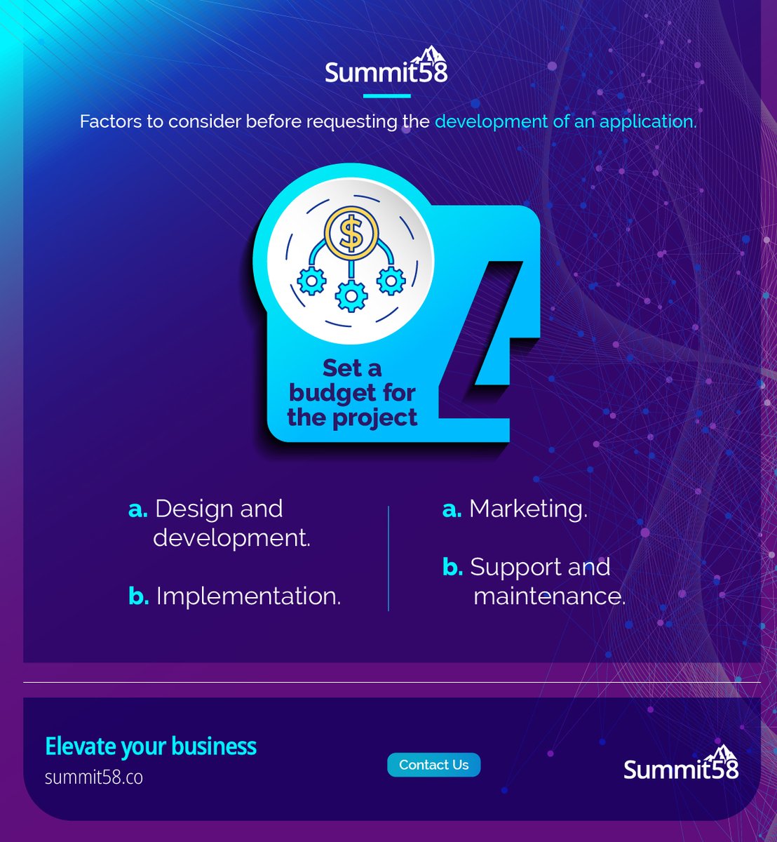 At Summit58, our team will guide you in making the best decision, and we will support you in selecting the technological solutions that will solve your business problem.
Let's Connect
lnkd.in/gEdsfTjh

#BusinessGrowth