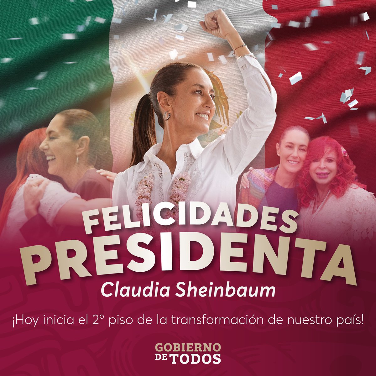 LaydaSansores's tweet photo. Qué relevo es nuestra querida @Claudiashein!

Mujer sabia bajo nuevos soles. Con su sello, cuidará la milpa. Viene del mismo fuego. Seguirá reverdeciendo lo que el hermano Andrés Manuel @lopezobrador_ sembró, será grande la cosecha.

Te admiramos y respetamos muchísimo, siempre estás en una línea de rectitud, de honestidad y de valor. Estoy segura que con tu liderazgo el 2º piso de la #4T del país será un gran éxito.

Mi cariño para ti siempre!