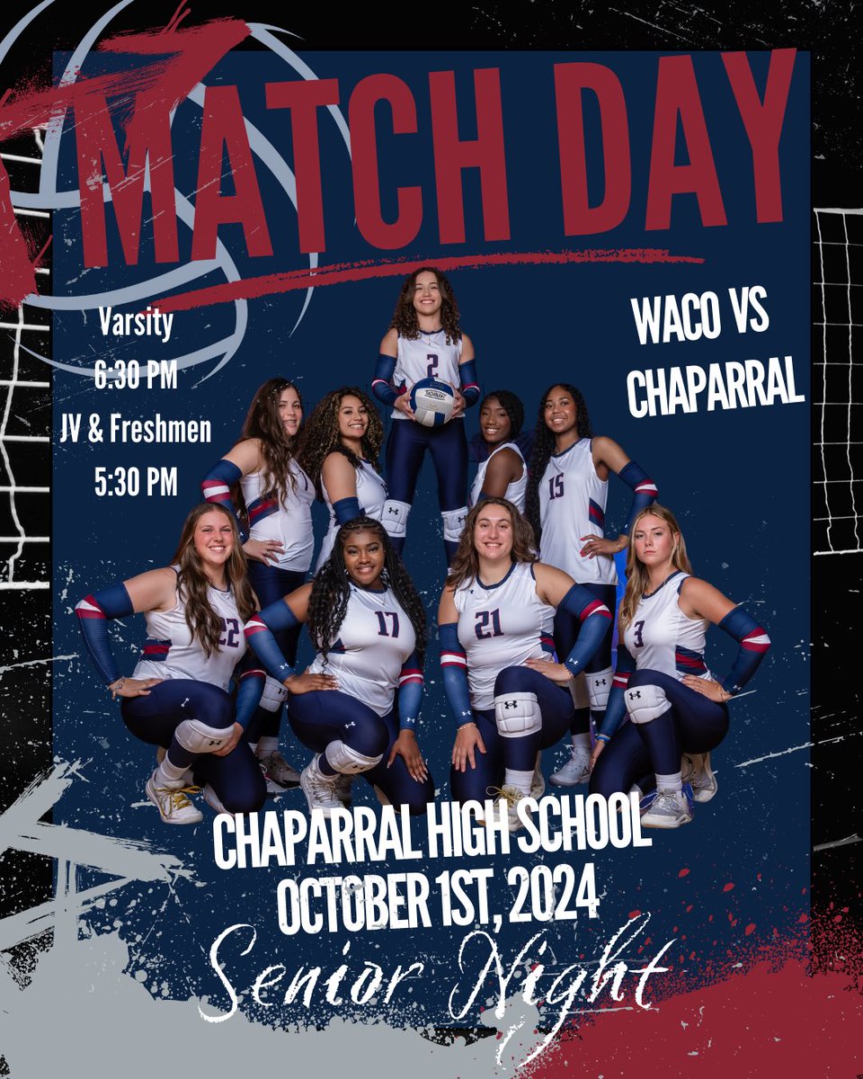 🎓🤩 We get to celebrate these Senior Gems tonight AND take on Waco in a District Home Match! See you there!! 
🆚 Waco Lady Lions 
📍 Chap Gym 
⌚️ JV&amp;F 5:30/ Varsity 6:30 
Senior recognition after the match! 
#allin 
<a href="/ChapHSBobcats/">Chaparral High School Athletics</a> <a href="/KilleenISD_/">KISD Sports</a>
