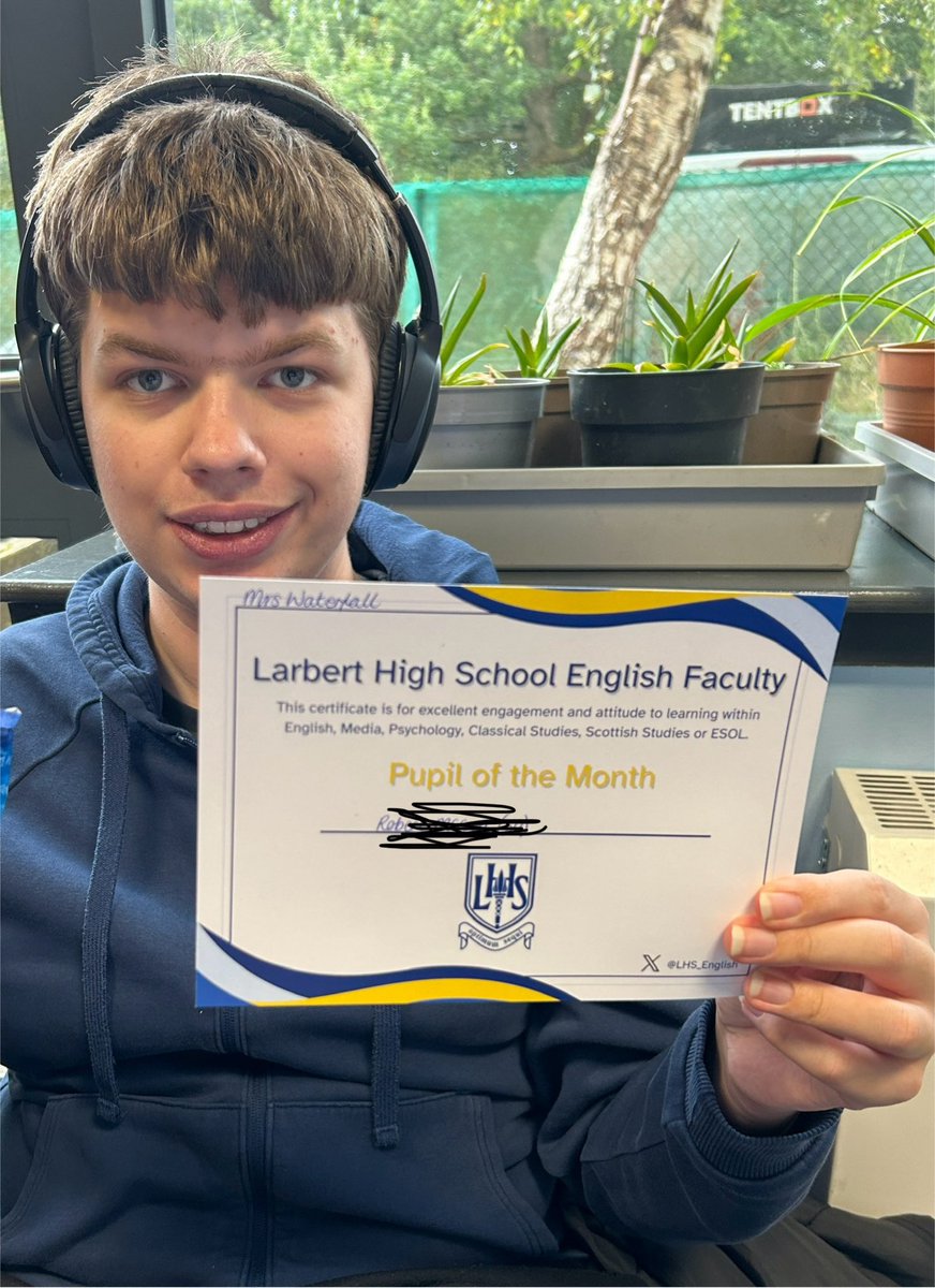 Miss Crawford (@lhs_missc) on Twitter photo Brilliant achievement <a href="/LarbertHighASC/">LarbertHighASC</a> today as our very own Robert is awarded <a href="/LHS_English/">Larbert High English</a>βs Pupil of the Month! Thanks <a href="/MrsWaterfall_/">Mrs Waterfall π</a> for the nomination. Proud pupil and teacher moment π Brilliant achievement <a href="/LarbertHighASC/">LarbertHighASC</a> today as our very own Robert is awarded <a href="/LHS_English/">Larbert High English</a>βs Pupil of the Month! Thanks <a href="/MrsWaterfall_/">Mrs Waterfall π</a> for the nomination. Proud pupil and teacher moment π