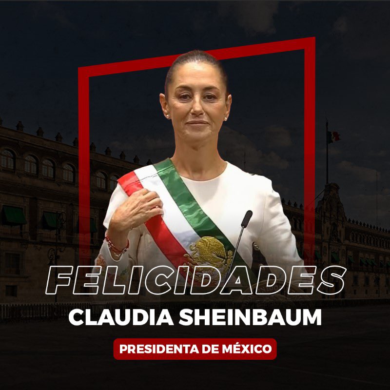 alejandroENCISO's tweet photo. ¡Hoy inicia una nueva era para México!
 
Felicito con orgullo a la primera mujer que asume la presidencia de nuestro país. Este logro no solo marca un avance significativo en la igualdad de género, sino también una oportunidad de renovación y esperanza para todos los mexicanos https://t.co/pqyEOiKsBC